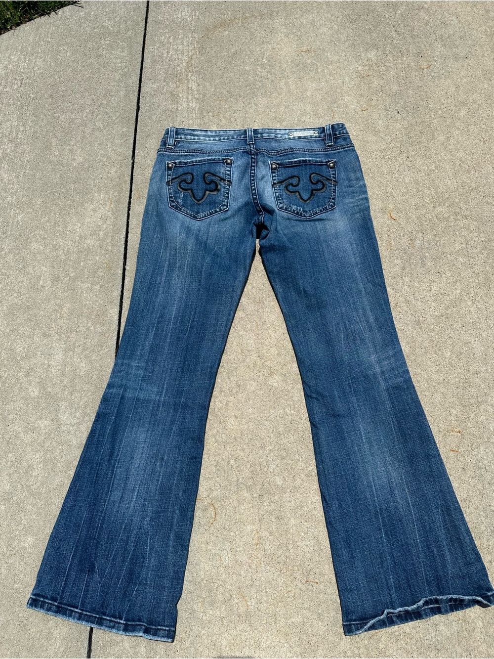 Rerock Women's Dark Blue Flare Jeans - Classic Wide Leg